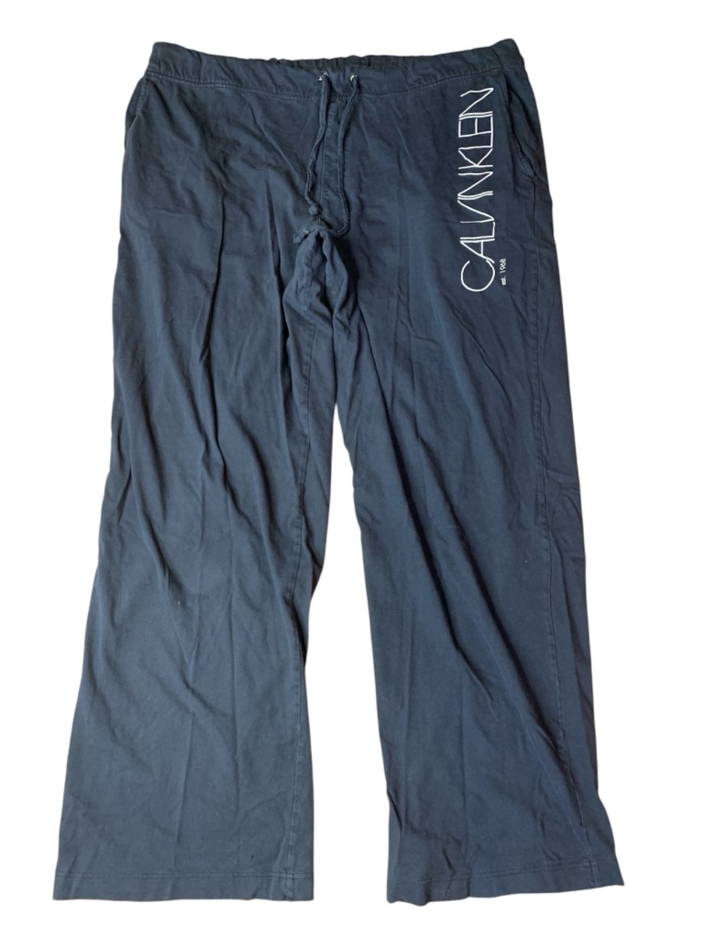 Calvin Klein 100% Cotton Wide Leg Lounge Pants Black Large